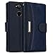 IDOOLS Leather Wallet Phone Case for Sony Xperia XA2 Ultra, Folding Flip Cases Protective Cover Strong Magnetic Closure Protector with Card Slots Kickstand (Blue, 6.0")