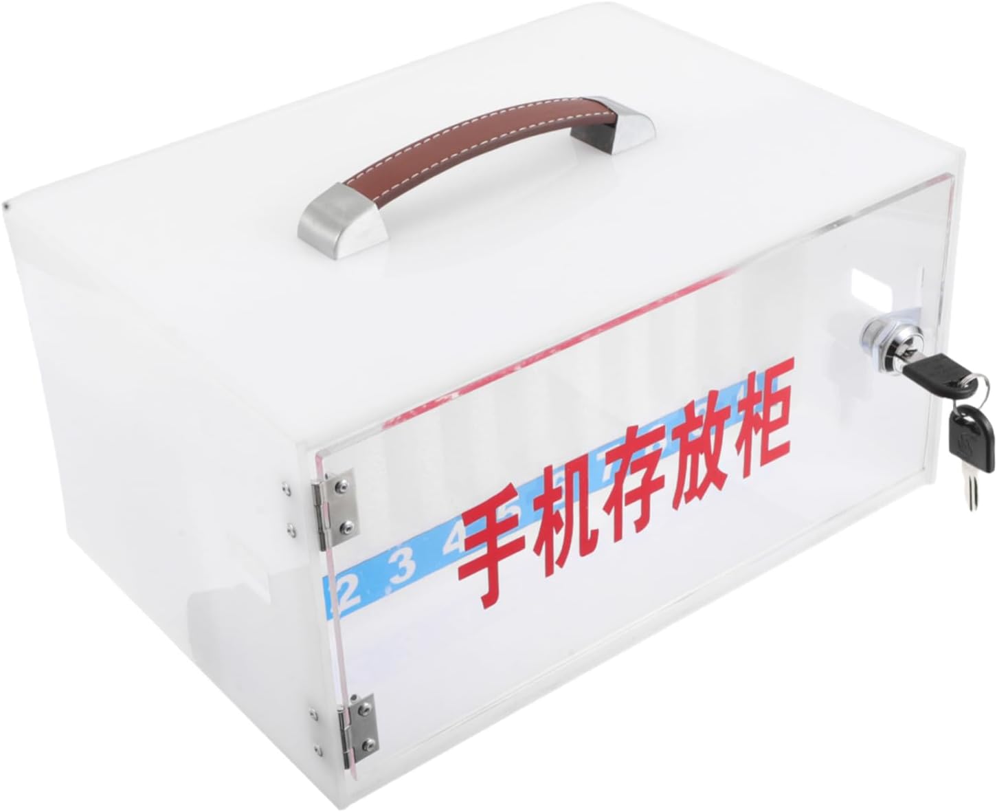 Lockable Cell Phone Storage Cabinet with Key Secure Mobile Phone Organizer for Classroom Office and School Multi-Device Lock Box with Compartments Wall-Mounted Locker