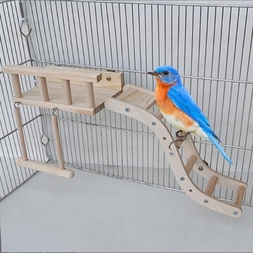 Perchoir en bois robuste multifonctionnel cage oiseau et rongeur - 7