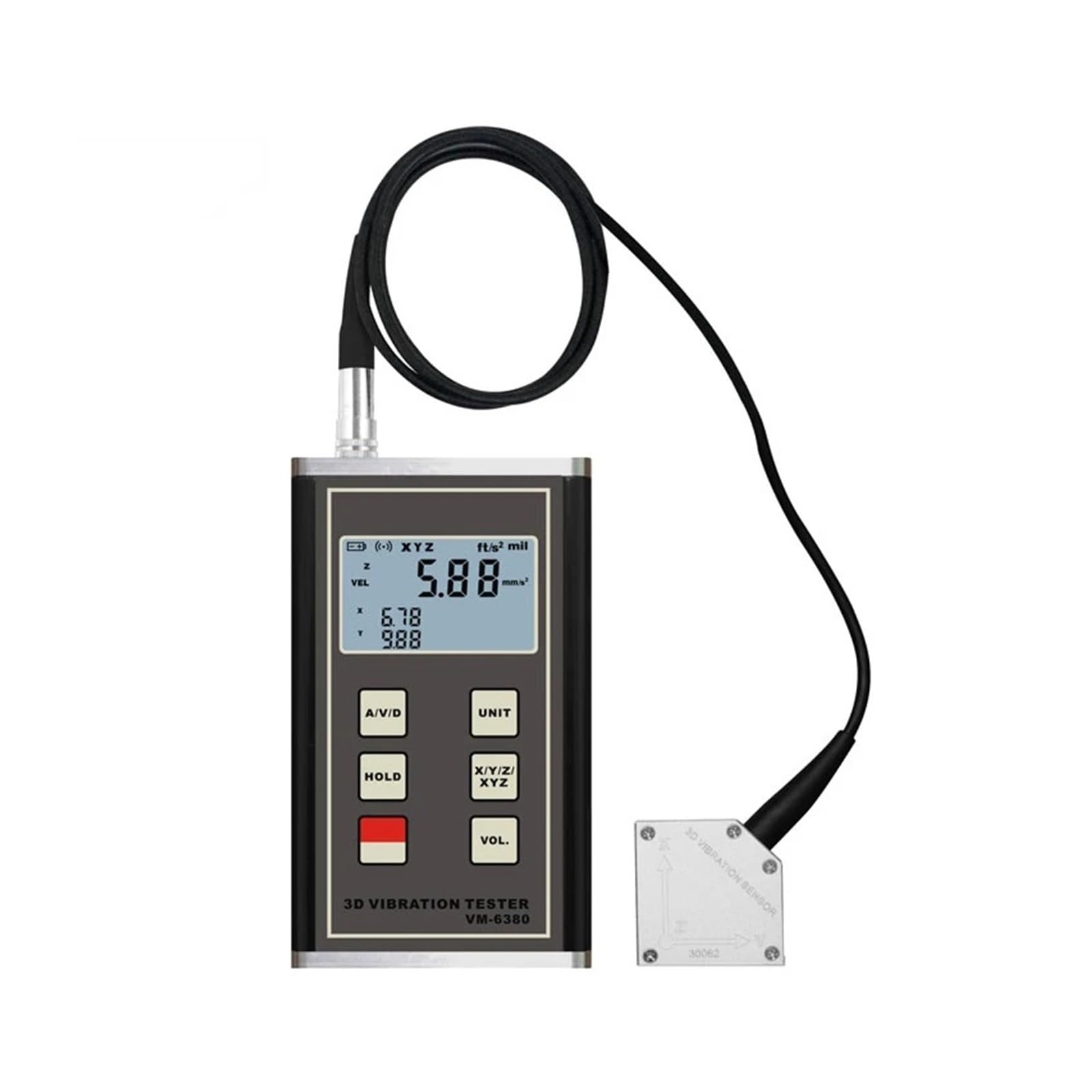 Gqnblvhzupdm Vm-6380 Vibration Tester Digital Vibration Meter Vm6370 Vibrometer With High Precision For Long-Term Use(Vm-6380)