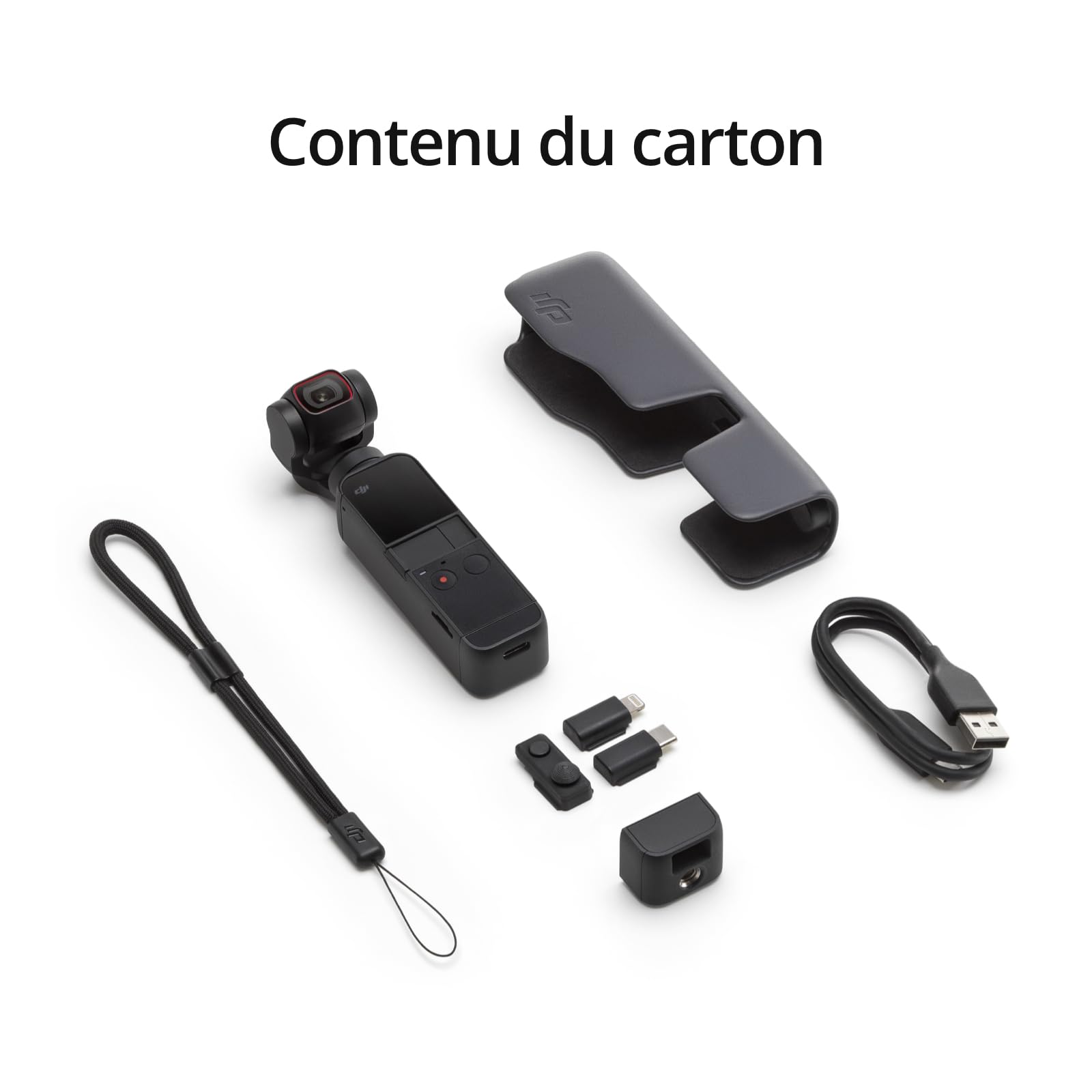 DJI Pocket 2 - Caméra 4K à Stabilisation 3 Axes, Vlog, Vidéo Ultra HD, Photo Haute Résolution 64 MP, 1/1.7” CMOS, HDR, Réduction du Bruit, Timelapse, Slow Motion, 8x Zoom, Livestreaming , Noir