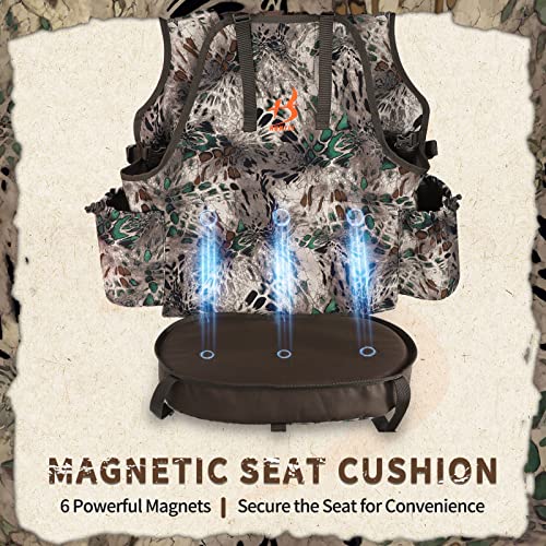 Huntit Turkey Vest With Seat And Game Pouch Adjustable Turkey Hunting Vest With Side Water Bottle Pockets(Prym1 Multi-Purpose) #TOP4