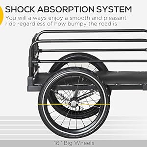   Aosom-Bike-Cargo-Trailer-Bike-Wagon-Bicycle-Trailer-with-Suspension-Triple-Safety-Features-16-Wheels-88-lbs-Max-Load