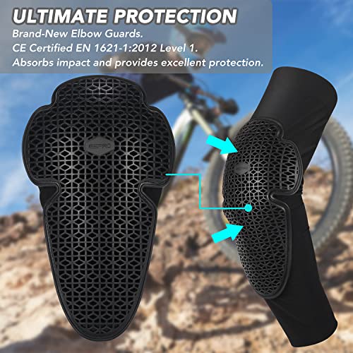 Surlim Elbow Pads,Elbow Guard Sleeve,Mountain Bike Elbow Guards,Mtb Elbow Pads,Bmx,Skate & Skateboarding Elbow Armor,1 Pair(Black, X-Large) #TOP3