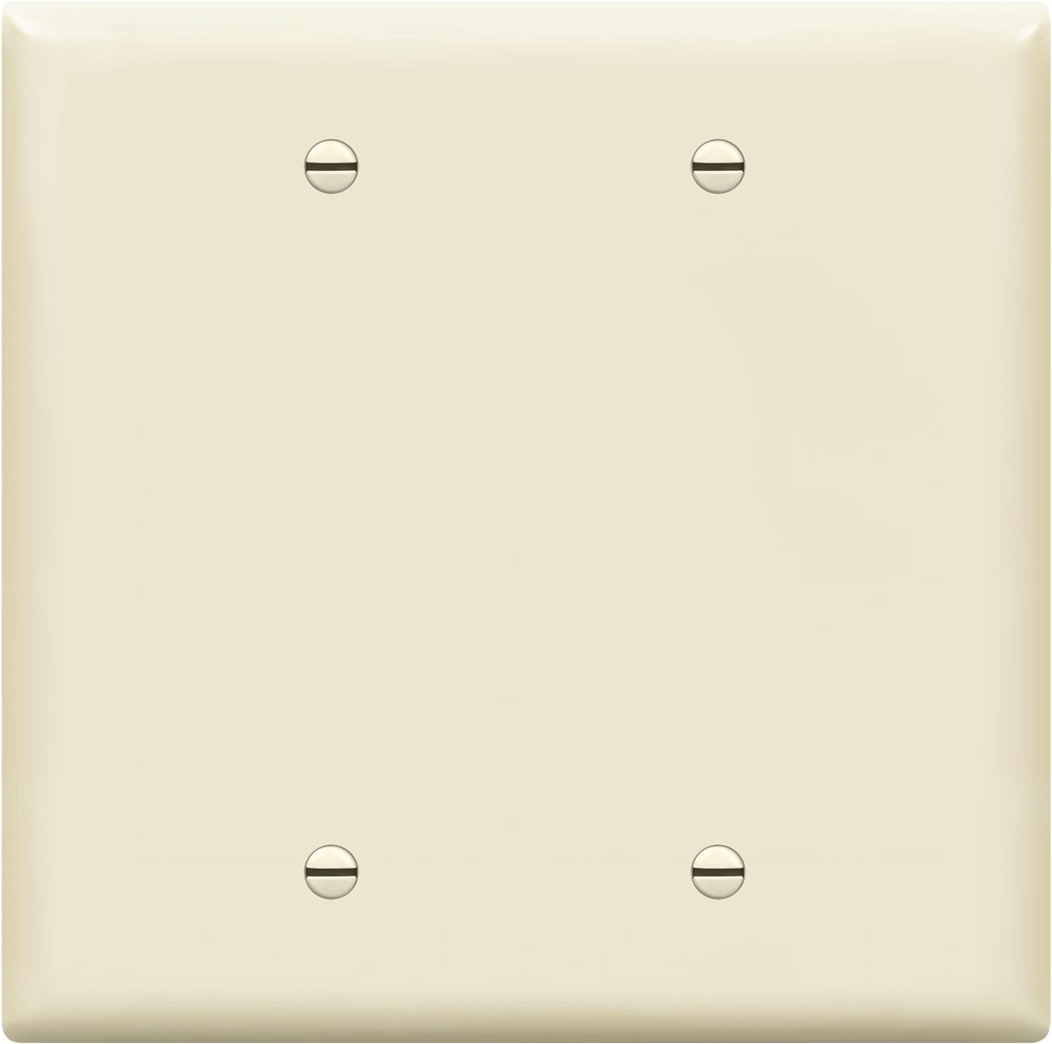 ENERLITES Double Blank Device Wall Plate, Gloss Finish, Mid-Size 2-Gang 4.88" x 4.92", Unbreakable Polycarbonate Thermoplastic, UL Listed, 8802M-LA, Light Almond