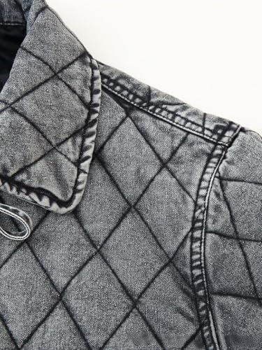 Tooe Ruffle Collar Quilted Crop Jacket Women Y2K Cutecore Jean Coat Coquette Bow Tie Short Denim Puffer Cottagecore Clothes3