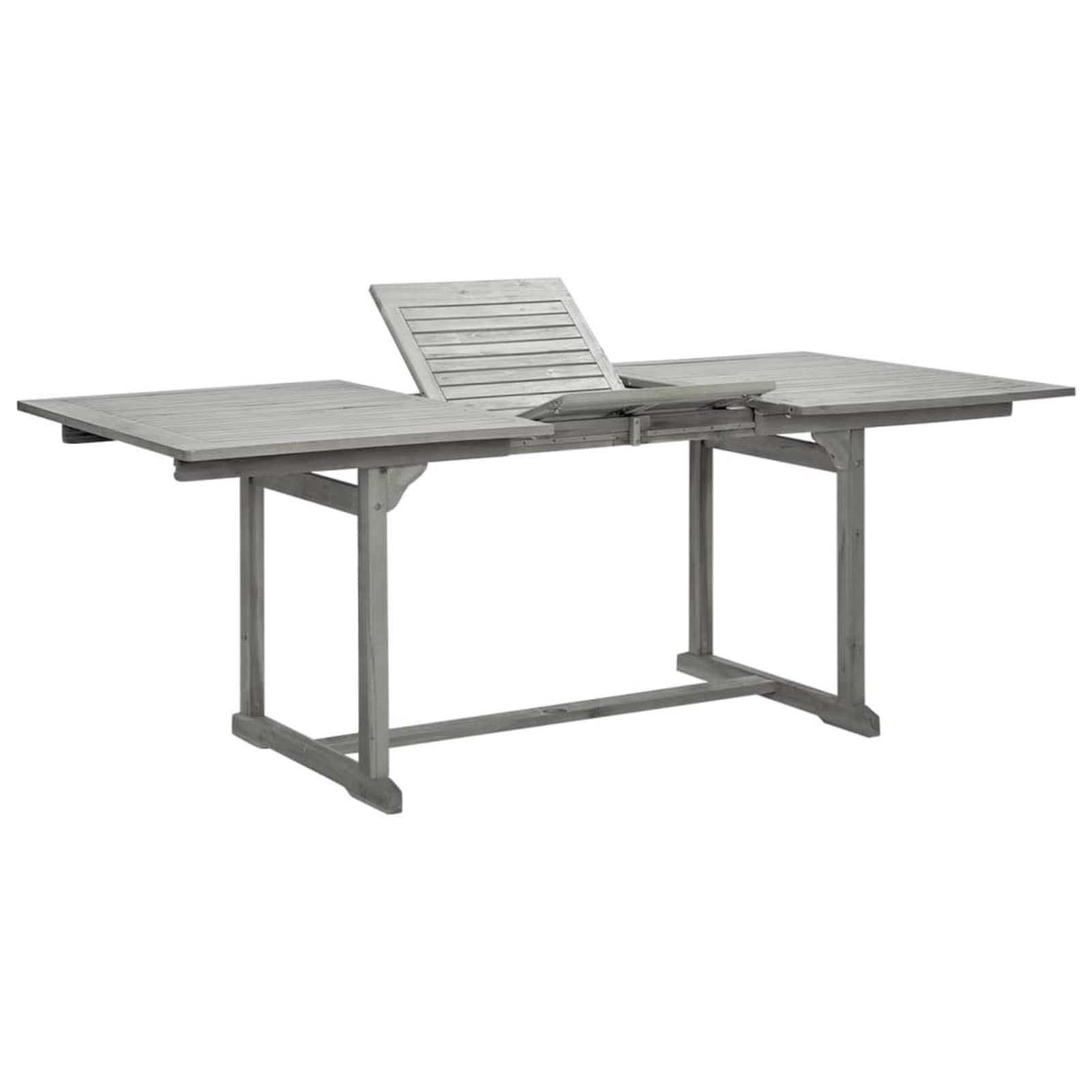 Gecheer Mesa de Comedor Jardín Mesa Extensible Jardín Exterior Terraza Balcón Mesa de Comedor de Patio Madera Maciza Acacia (150-200) x100x75cm