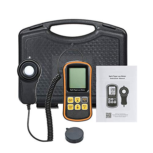 Abuycs Digital Light Luxmeter Spectrometer Photometer 0~200000 Lux Split Type LCD Handheld Illuminometer Luminometer Photometer Lux/FC LM Tester Light Meter - Thumbnail 5