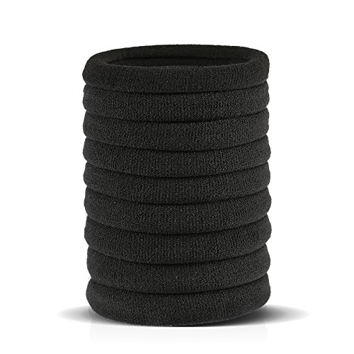 Naler 120 stuks Zwart haarelastiek stretchbar haarband katoen paardenstaart houder