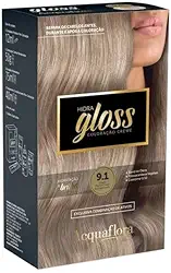 Acquaflora 9.1 Louro Muito Claro Acinzentado Kit Coloracao Hidra Gloss