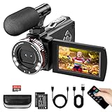 Videocamera 4K 60FPS 48MP Camcorder con Zoom Digitale 21X, Schermo IPS da 3" 270° Vlogging Camera per YouTube, Video Camera con Cavo HDMI, Microfono Esterno, Telecomando, 2 Batterie, Scheda da 32 GB