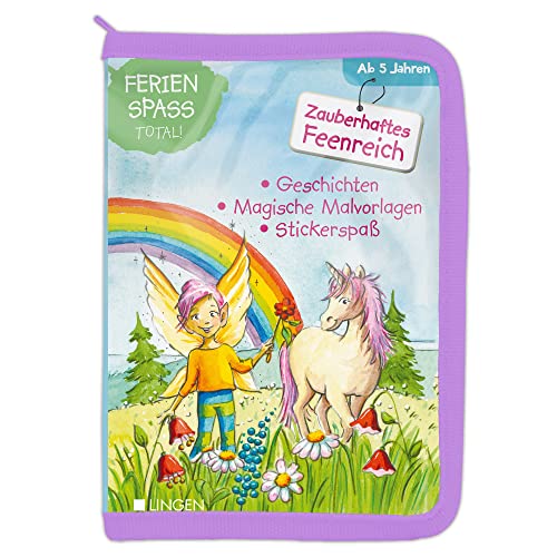 Preisvergleich Produktbild Ferienspaß total! - Zauberhaftes Feenreich: Geschichten, Magische Malvorlagen und Stickerspaß in einem Set für Kinder ab 5 Jahre