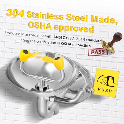 CGOLDENWALL Eye Wash Station Wall Mount Eyewash Station