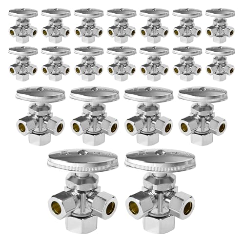 20Pcs EFIELD Dual Comp Outlet Multi-Turn Angle Stop Valve(VALVE060-20)