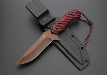 Amazon M ブラックフォックス タクティカル ナイフ チタンコーティング加工 マイカルタ ハンドル 4mm厚ブレード レザーシース No 8064 並行輸入品 レグルス シースナイフ