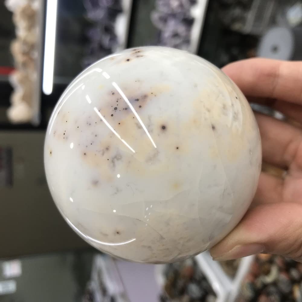 Medytacja dom Naturalna kryształowa kula kwarcowa kula oceaniczna, kamień dom zdobione kamienie kula (rozmiar: 350-450 g)