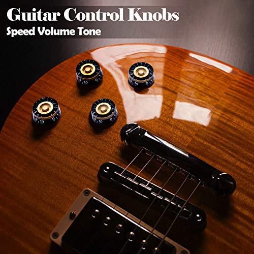 Taiss 4Pcs Guitar Knobs,Amber Top Hat Knobs Electric Guitar Bass Speed Control Knobs Volume Tone Control Knobs Fits 6Mm/0.24" Rotary Shaft Musical Instruments And Radios Parts Replacement Knob-S32 #TOP5