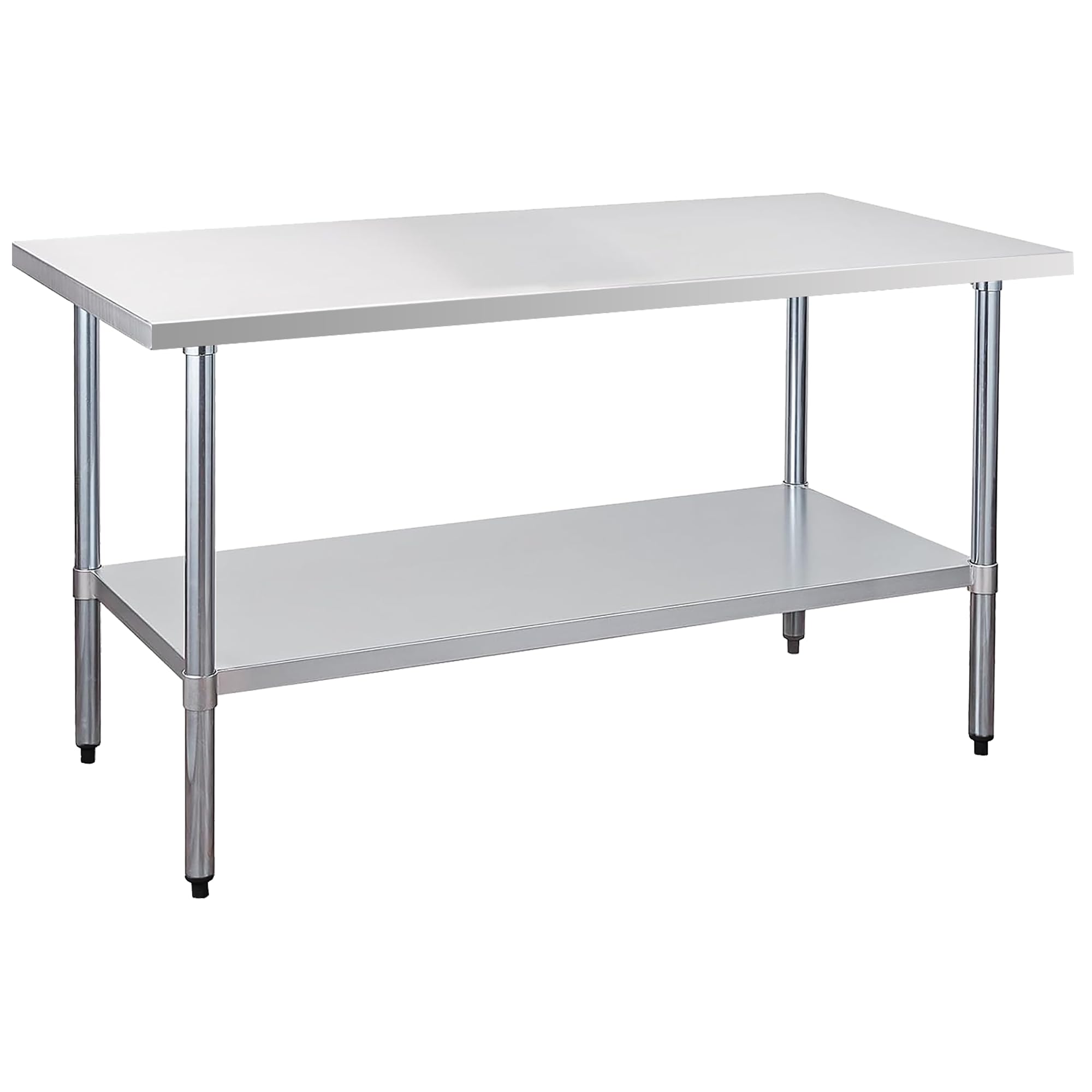 COOLCHEF Stainless Steel Work Table 30 x 60 Inch, NSF Commercial Prep Table with Undershelf, Heavy Duty Food Prep Workstation