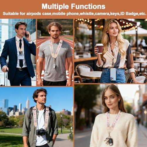 Image of XANGNIER Clip and Go Strap for Phone with Wallet Crossbody, Phone Strap with Zippered Wallet, Adjustable Anti Theft Cellphone Lanyard for Women, Cellphone Chain Accessories,Multicolor 9