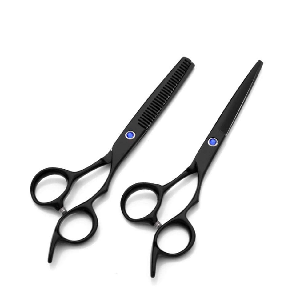 Ciseaux de coiffure professionnels 6 pouces noir pour éliminer les fourches sans glisser