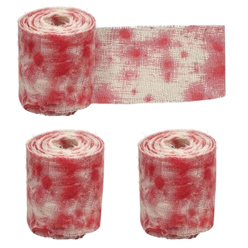 3 Rollos de Venda de Gasa Ensangrentada para Halloween, Venda de Momia para Halloween miniatura 1