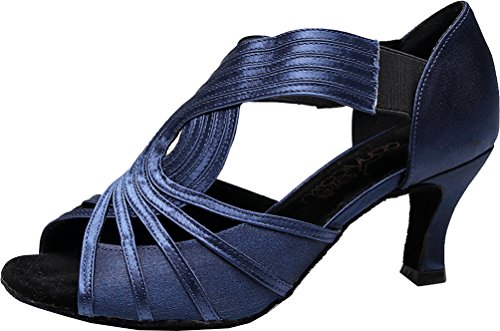 Chaussures danse salon femme bout ouvert mariage latin tango bleu 35.5