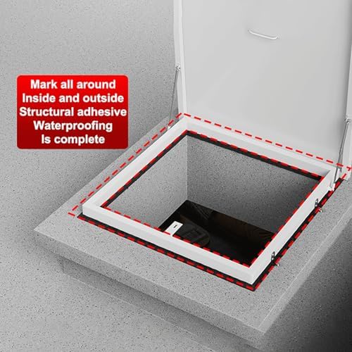 Heavy Duty Aluminum Roof Access Hatch with Hydraulic Support Rod - Secure Commercial Roof Door for Home & Industry (29.5x29.5in) - Durable and Reliable Access Solution