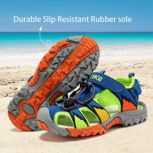 Image of JMFCHI Boys Girls Kids Closed Toe Sports Sandals Summer Water Shoes | Little /Big Kid,Comfortable lightweight,Non-slip soft sole,Hook-and-loop closure,Easy wear,Anti-collision toe,Daily casual