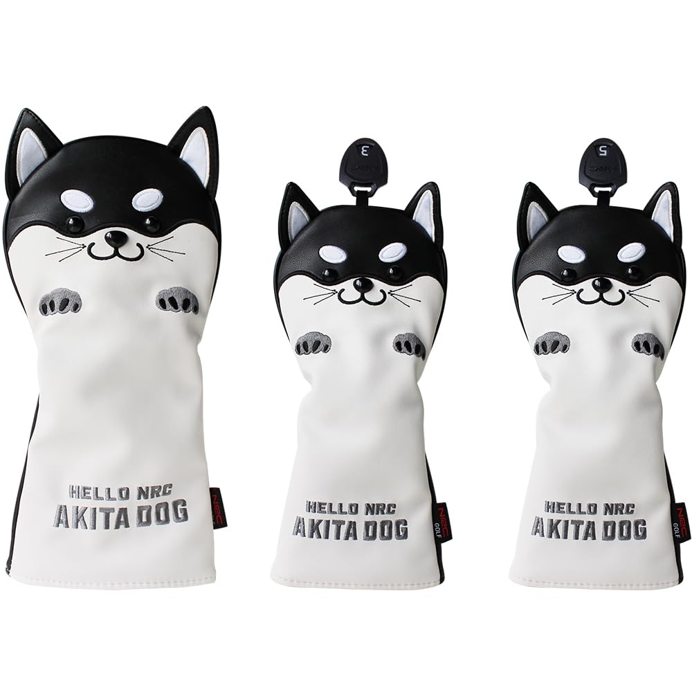Couvre-chef de golf Akita en cuir PU, protection haut de gamme imperméable pour putter et bois