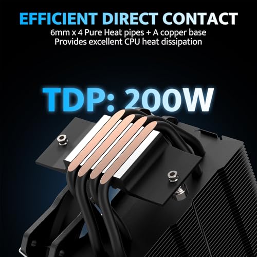Image of darkFlash Z4Pro Mist CPU Cooler, 120mm Single-Tower, TDP 200W, 4xФ6mm Heatpipes, ARGB PWM PC Fans, CPU Air Cooler Compatible with Intel LGA115x /12xx /17xx; AMD AM4 /AM5, 155mm in Height(Black)