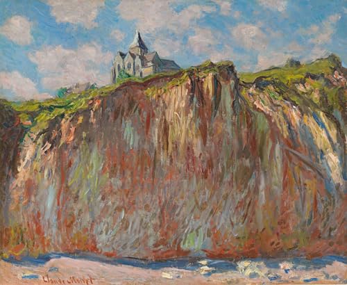 Tableaux Graffiti Art Mural Monet Église de Varengeville Impression sur Toile Moderne 60x90cm