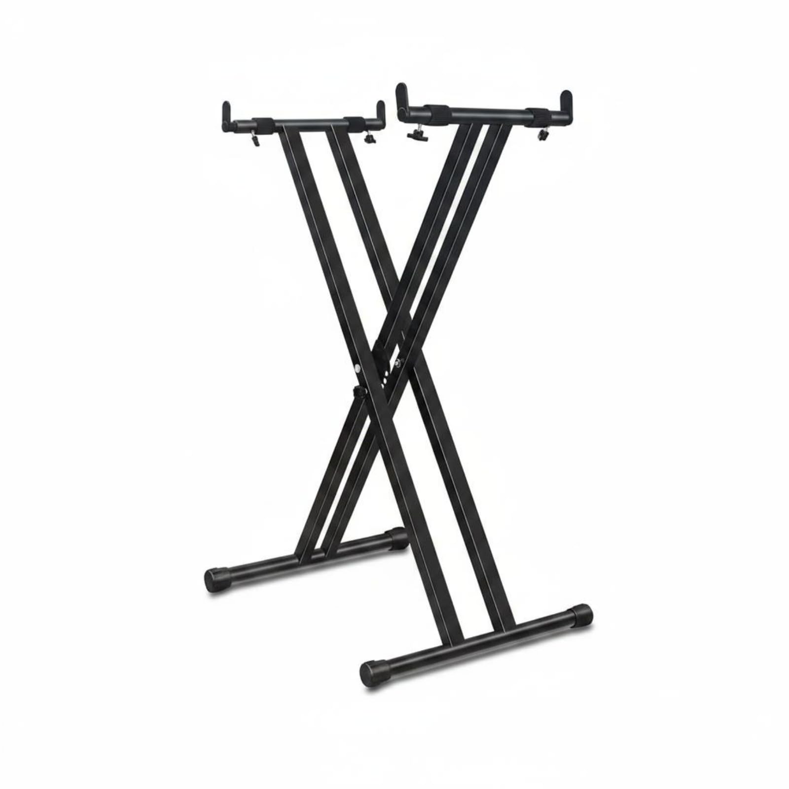 Support Clavier en X Robuste Support Clavier Réglable Structure Renforcée Équipement Musique pour Scène, Support De Clavier en X avec Double Barre De Support Épaissie