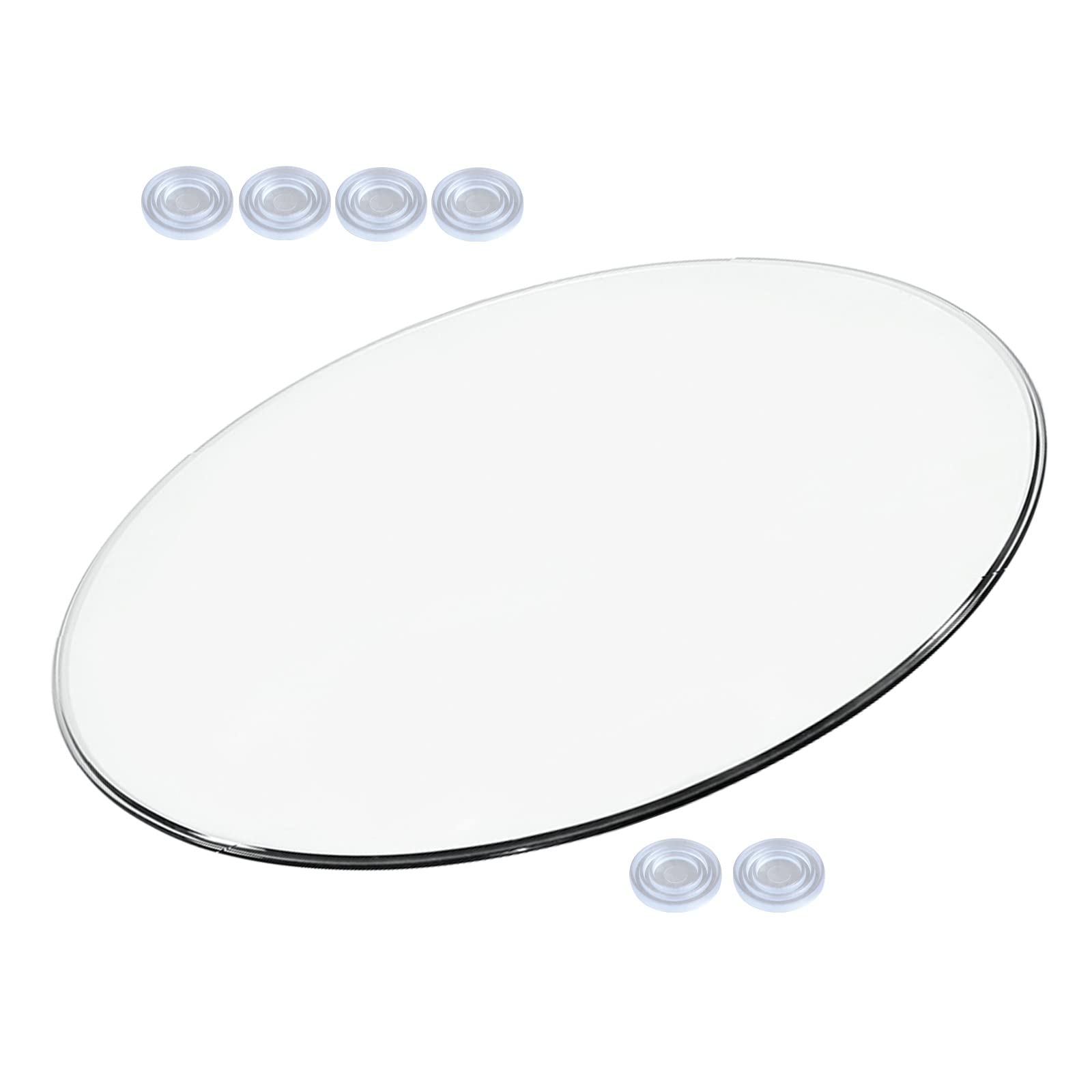 Plateau verre rond 8 mm épaisseur transparent dessus de table ronde verre trempé 76cm