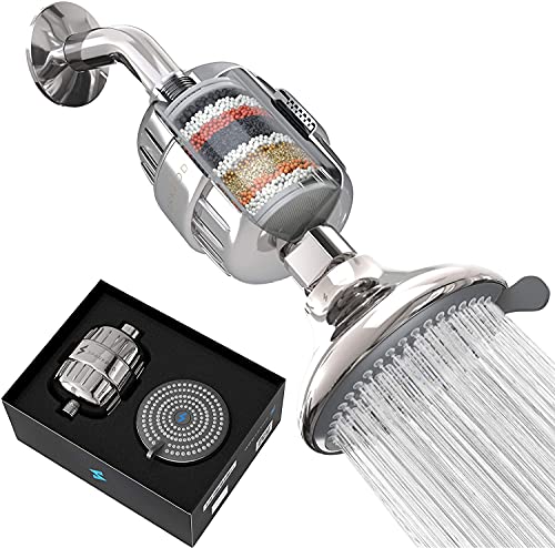 SparkPod Filter Shower Head - High-Pressure Water Filtration for Chlorine & Harmful Substances (Reduces Eczema & Dandruff) - Adjustable & Easy-to-Install (Chrome)