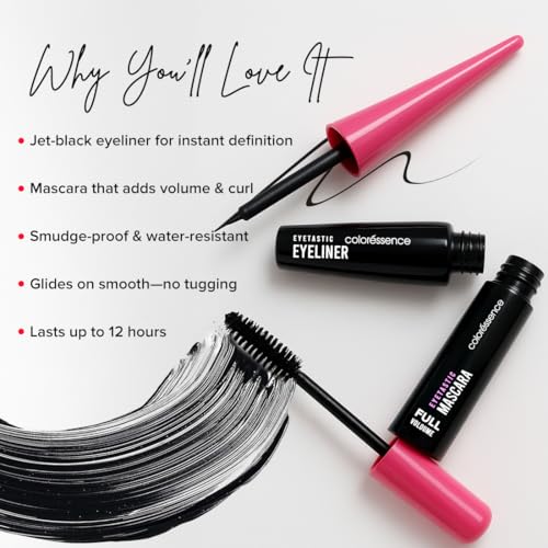 Image of Coloressence Eyetastic Duo Eyeliner and Mascara Combo | Long Lasting | Full Volumizing | Smudgeproof | Water-Resistant