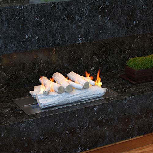Regal Flame 5 Piece 16" Ceramic Wood Gas Fireplace Logs Logs For All Types Of Indoor, Gas Inserts, Ventless & Vent Free, Propane, Gel, Ethanol, Electric, Or Outdoor Fireplaces & Fire Pits (Birch) #TOP5