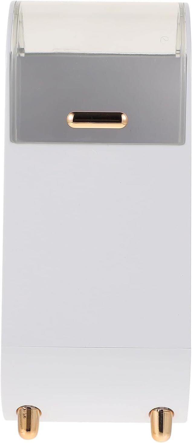 Cosmetic Brush Organizer and Makeup Brush Holder Dustproof Desktop Storage Box with Pearl Accent Suitable for Eyebrow Pencil and White Luxury Design for Home and Travel