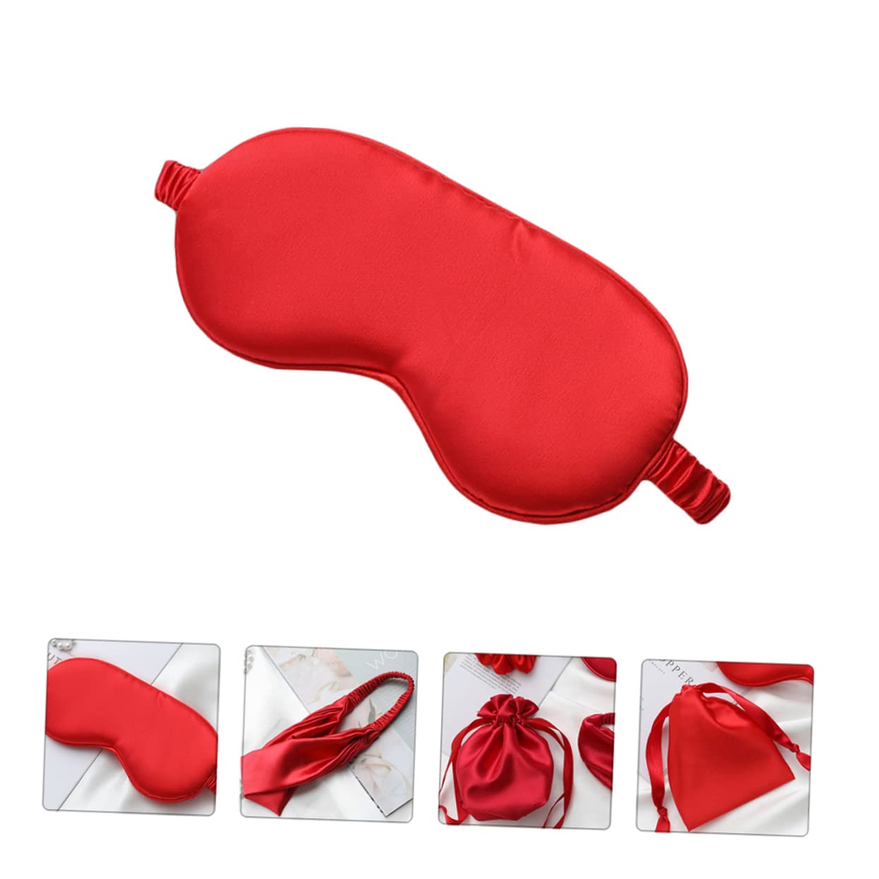 DOITOOL 3sets Maschera Da Sonno Seta Artificiale Accessori Kit Pratico Con Fascia Per e Sacchetto Per Viaggio Rilassa Gli Occhi e Riduce Affaticamento Per Dormire e Viaggiare