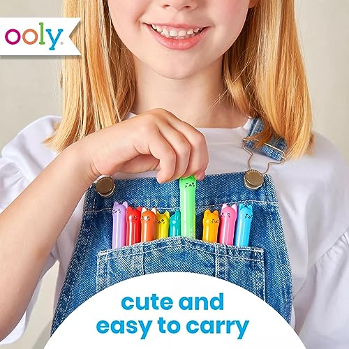 Ooly Cat Parade Gel Crayons for Kids and Adults - Set of 12 Rainbow Color Crayons for Glass and Paper Surfaces with Cat-Shaped, Twist-Up Caps - Smooth Gliding Gel Crayon Set by Ooly - Image 5