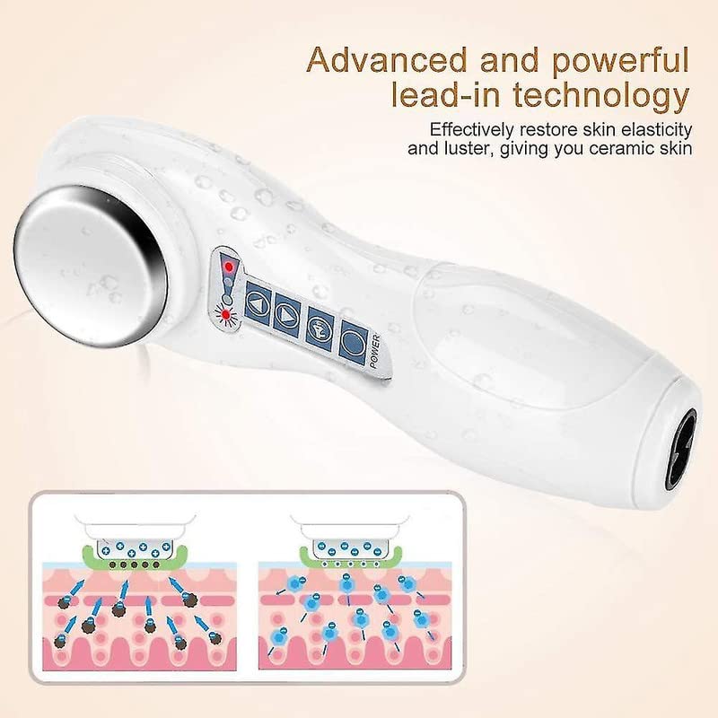 Diagram illustrating how the advanced ultrasonic technology of the massager penetrates the skin.