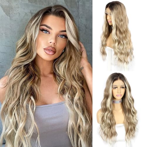 SAPPHIREWIGS 13x4 Blonde Synthetic Lace Front Wigs for Women Glue...