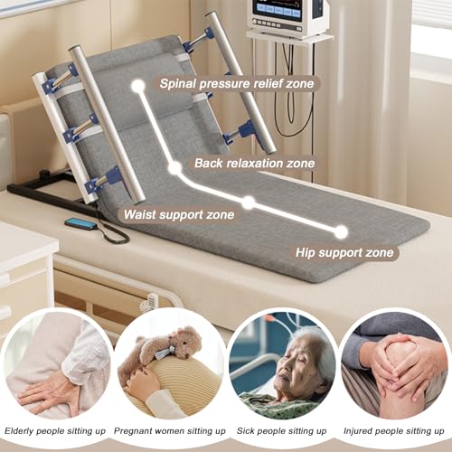 Respaldo ajustable para cama, reposabrazos plegable, ajuste de ángulo de 2 a 80°, soporte de acero al carbono, capacidad de carga de 330 libras para ancianos y discapacitados