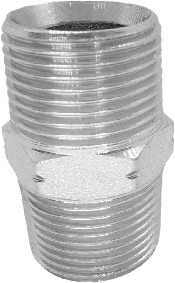 1 Piece 3/4" x 3/4" Male NPT Hex Nipple Plated Steel Hydraulic Fitting Adapter