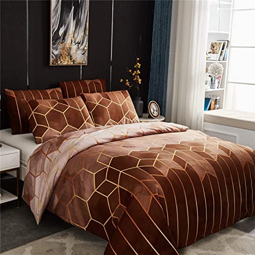 Housse de couette réversible avec fermeture éclair invisible et attaches de coin polyester - 6