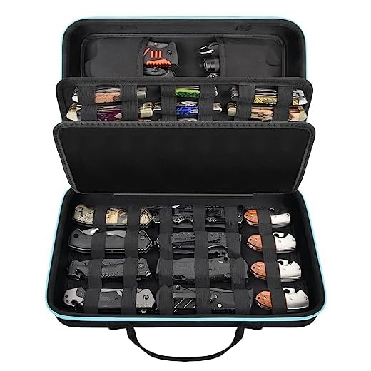 Knife Display Case for 45+ Pocket Knives, for Butterfly Knife Storage Bag, Folding Knives Organizer Holder Box, Knives Collection Protector for Survival, Tactical, Outdoor, Kitchen, EDC Mini Knife