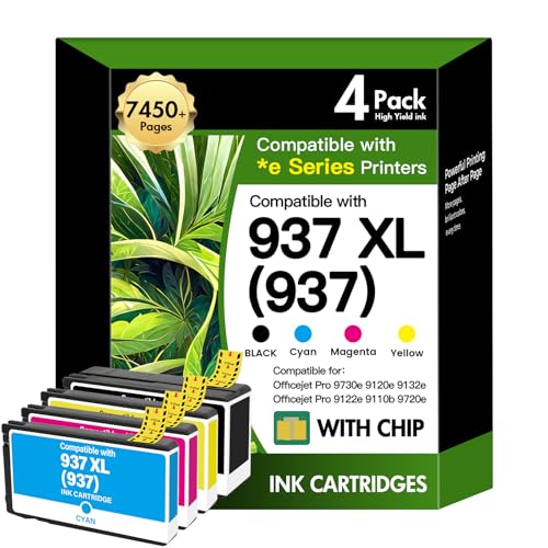 Cartouche HP 937 pack de 4 pour imprimer vos dossiers de télétravail à la maison