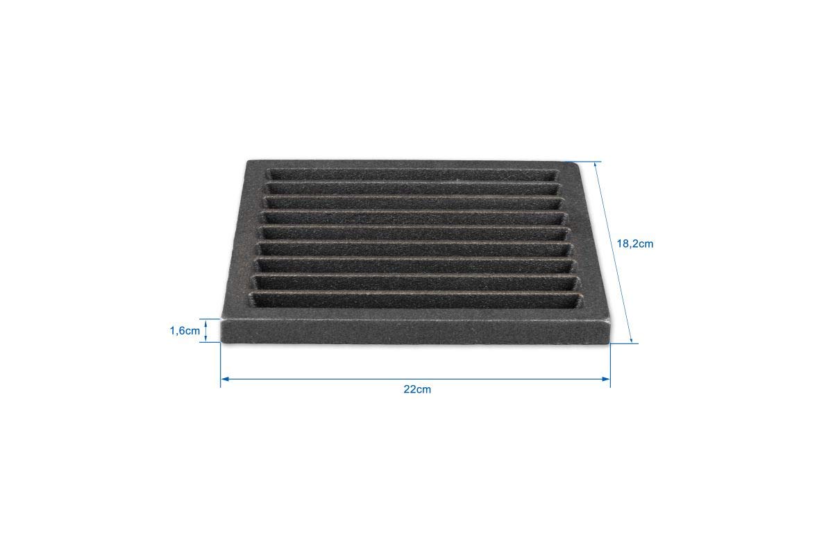 GRILLROSTPROFI Ascherost- Feuerrost - Kohlerost - Kaminrost in Premium-Qualität - Gusseisen, 18 x 22 cm
