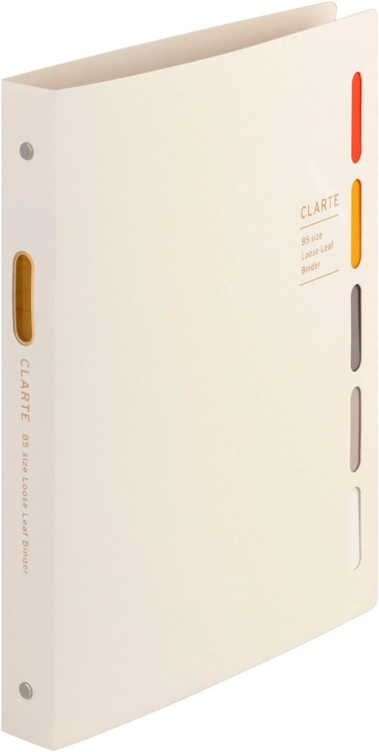 CLARTE 26-Ring Binder, 5 Tab Dividers B5 7.17"x10.12", Ivory
