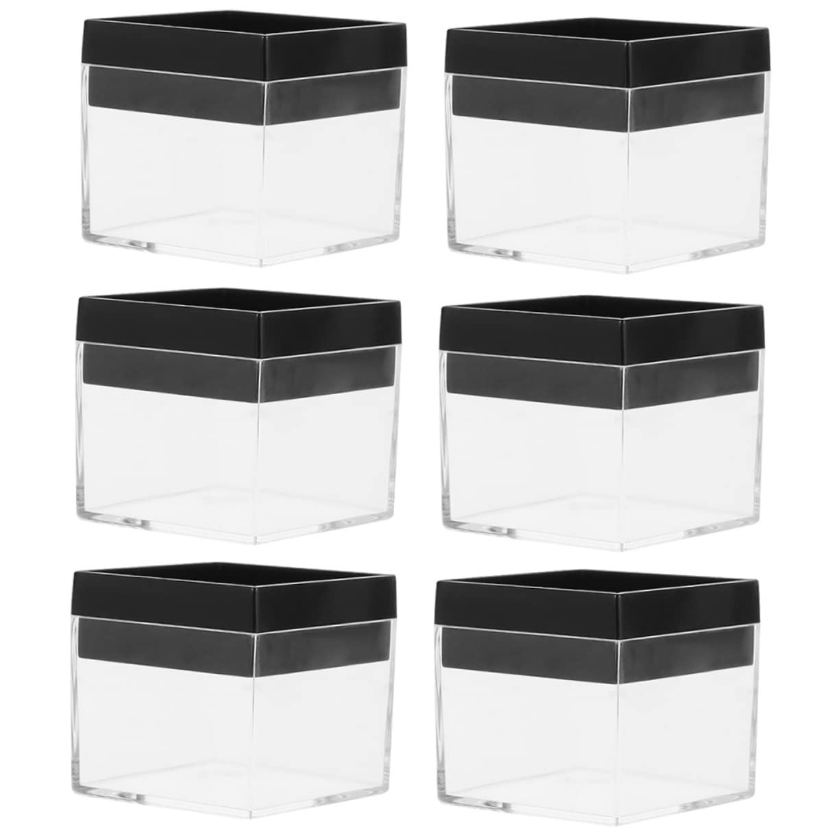 TOGEVAL 6pcs Square Showcase Box Collection Case for Minerals Statues Miniatures Compact Storage