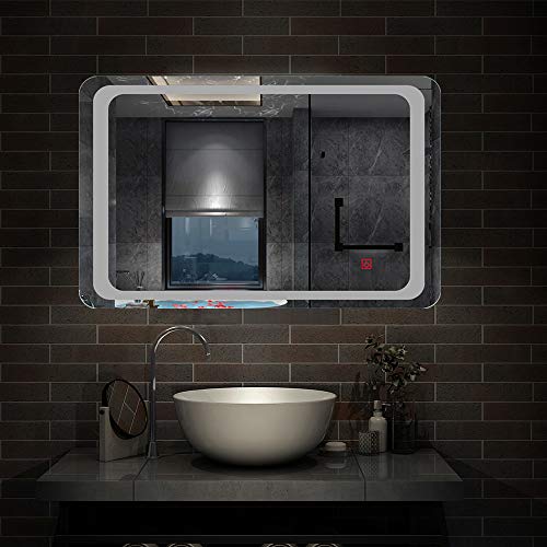 Xinyang 700x500 Bathroom Wall Mirror with LED Lights,with Demister Pad,Touch Sensor,IP44,Landscape or Portrait